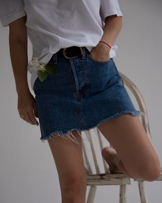 Saia Jeans Curta